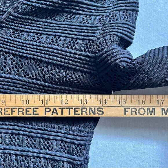 Olivaceous Womens Black Long Sleeve Knitted Lace Bodysuit Sz S - Picture 8 of 9